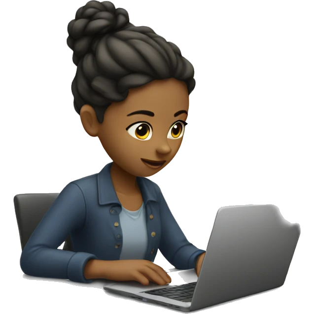 the girl is working on a laptop emoji