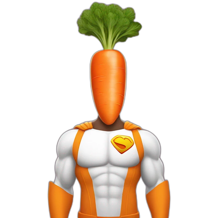 superheroe with carrot emoji