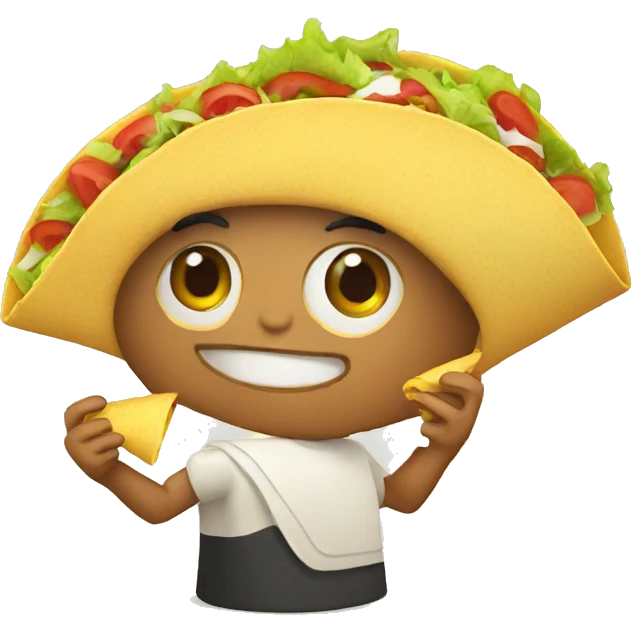 Mexican eating taco emoji