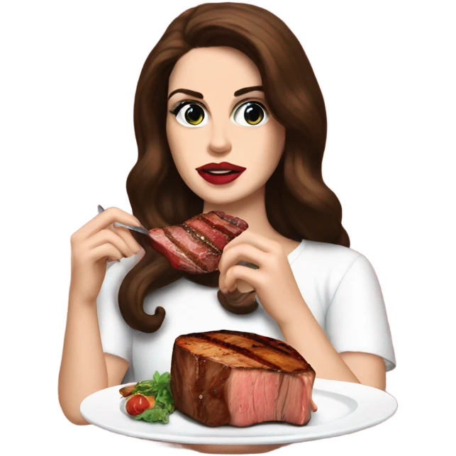 Lana del Rey eating a steak  emoji