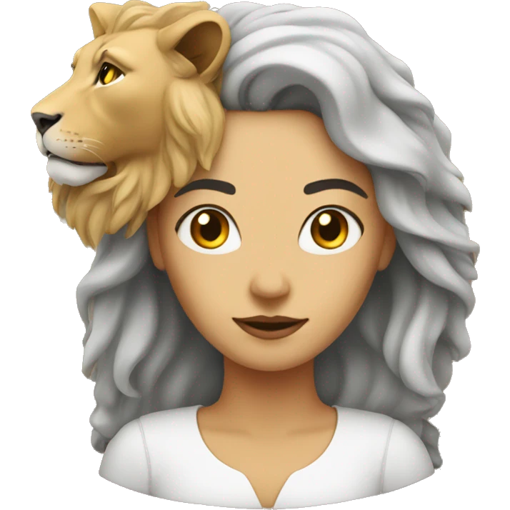 lady with a lion emoji