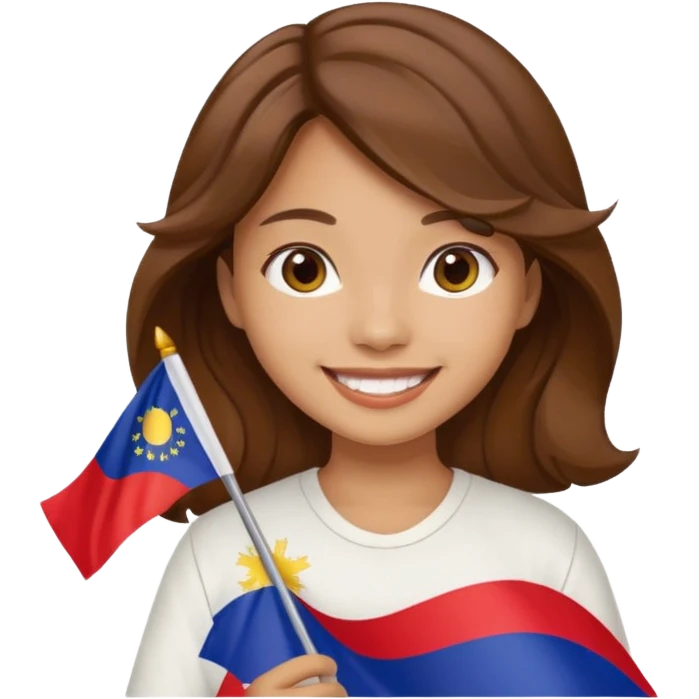 white wavy brown hair girl pinoy flag emoji