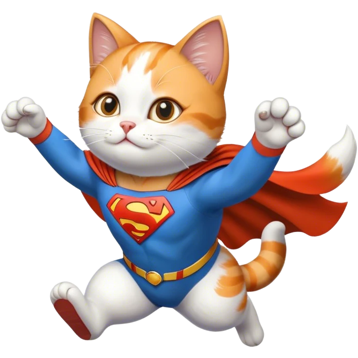 Cat Superman flying emoji