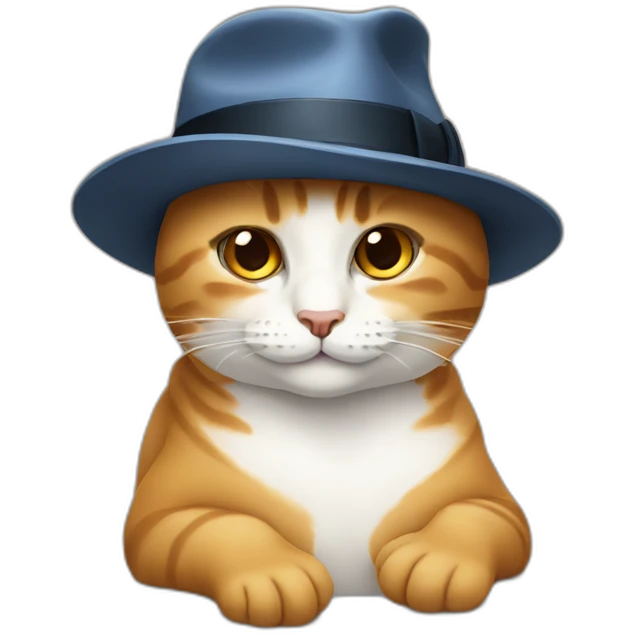 Cat with fedora emoji