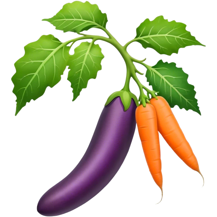 eggplant cucumber big carrot on a branch emoji