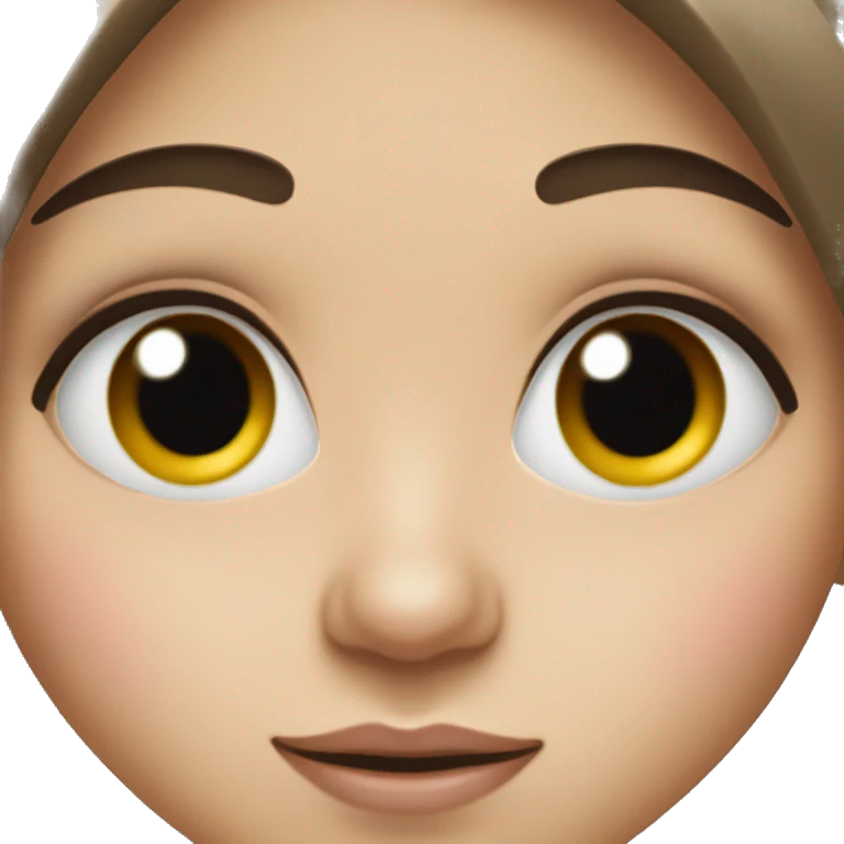 white brunette girl with a mole above her lip in the left side   emoji