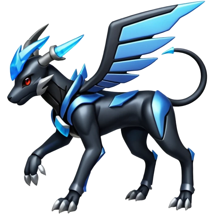 Shiny Metallic Alloy Onyx-Houndoom-Zekrom-Genesect-Pokémon-Fakémon-hybrid-creature emoji