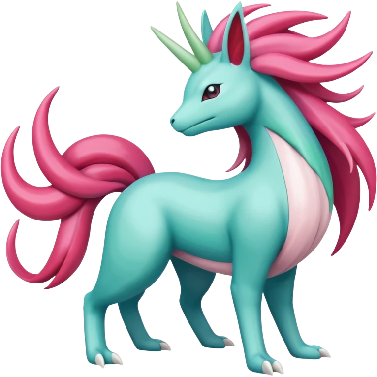 Shaymin-Suicune-Milotic-Amaura-Pokémon-Fakémon-fusion, full body emoji