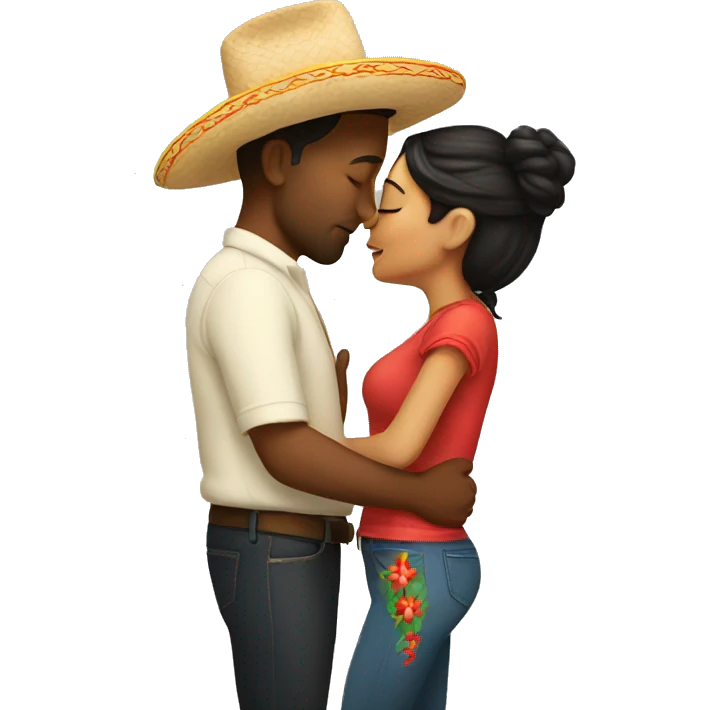 Couple kissing Mexican  emoji