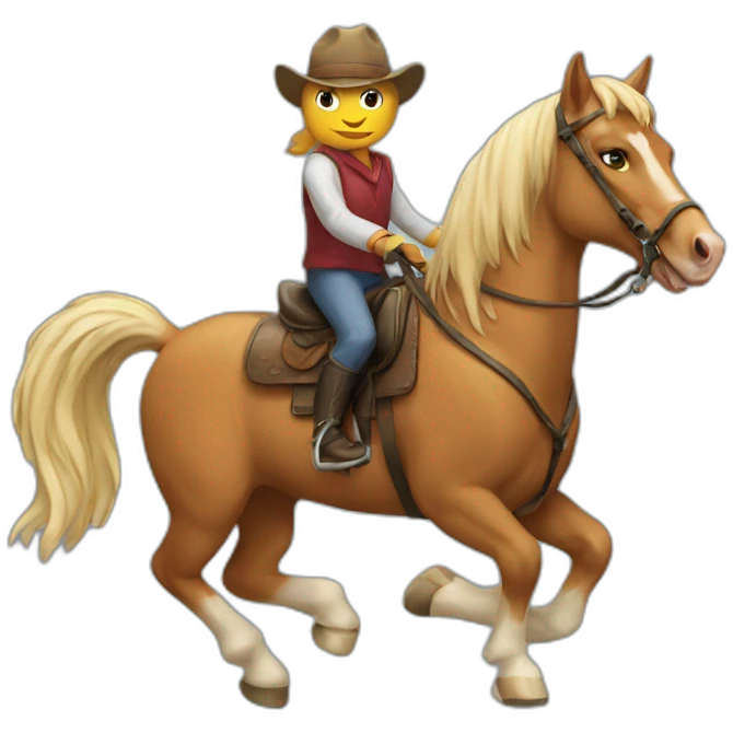 Cat riding a horse emoji