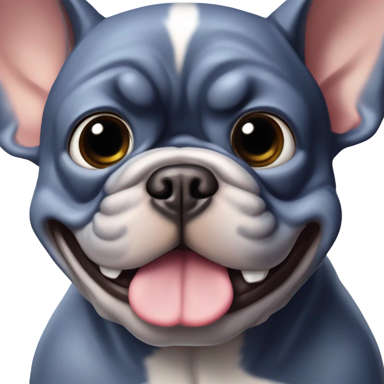 dark blue french bull dog  emoji