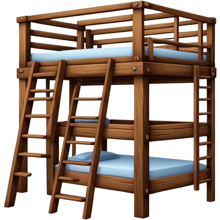 wooden cabin bed with ladder emoji