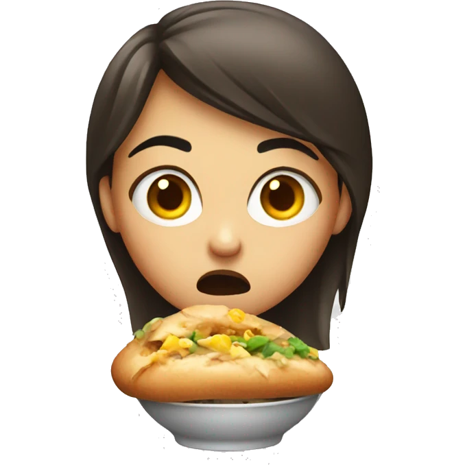 Angry girl eating emoji