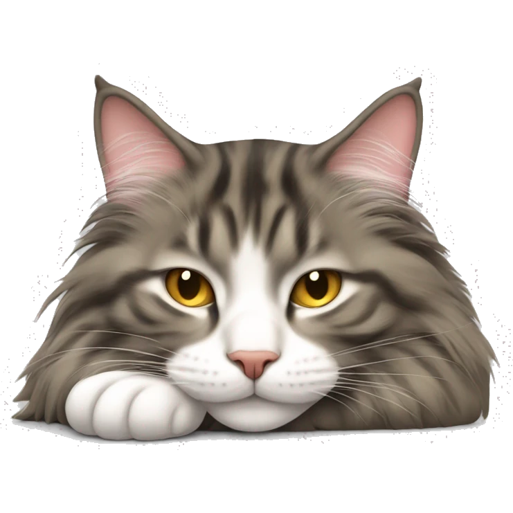 sleeping norwegian forest cat emoji