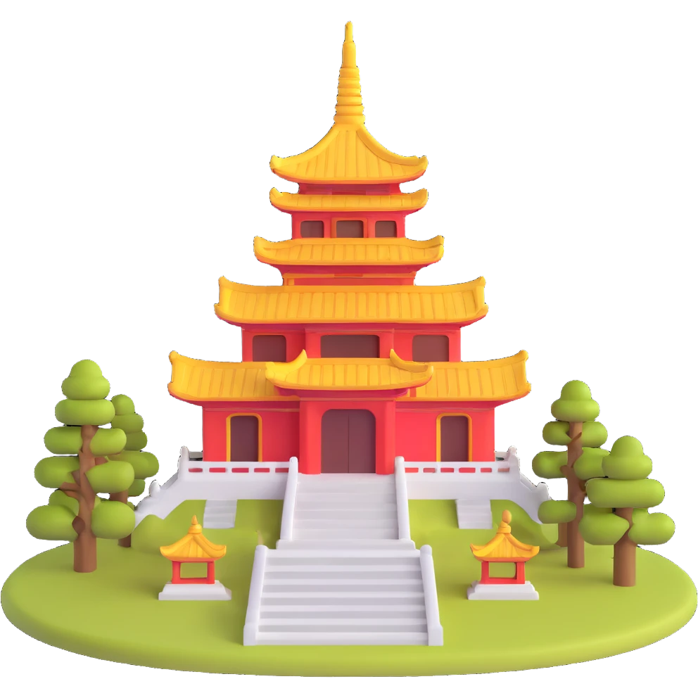 people praying in a Buddhist temple emoji