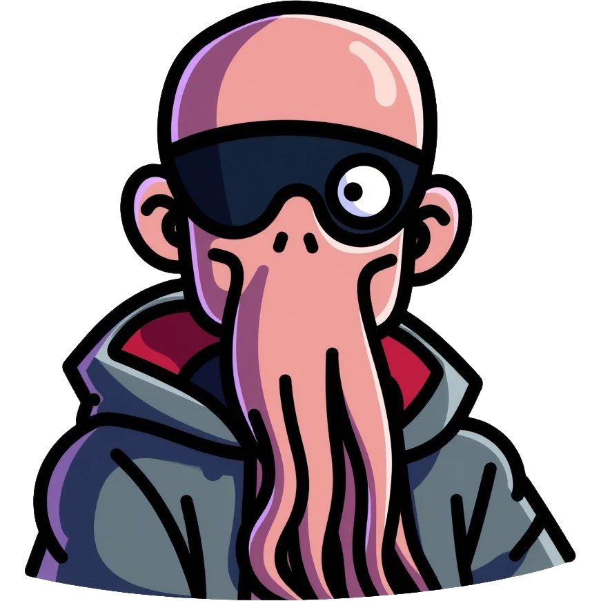Squid Game front man with black mask and coat emoji