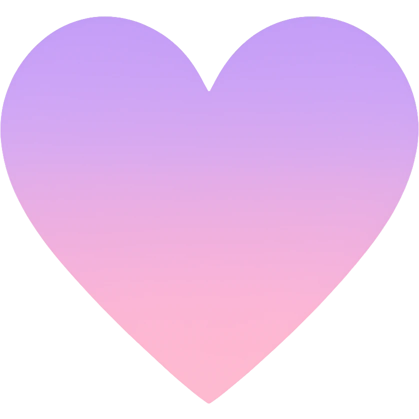 heart with a pastel ombre from purple to pink, clean digital illustration emoji