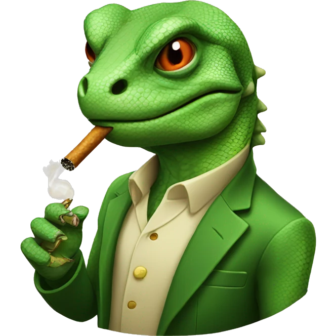 Lizard smoking  emoji