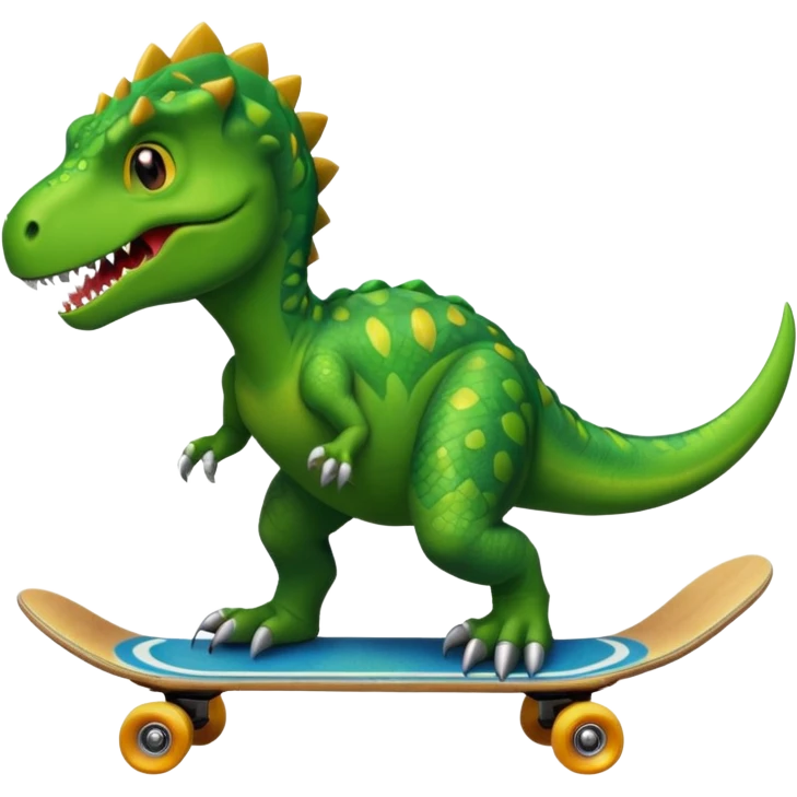 Dinosaur on a skateboard emoji