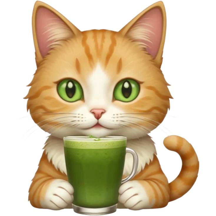 Cat drinking matcha emoji