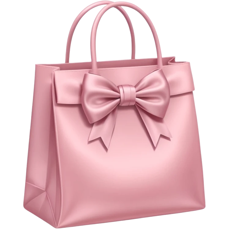 light pink shopping bag with bow emoji  emoji