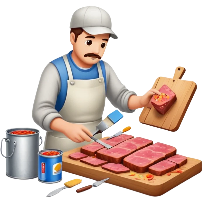 artist painting a SPAM meat landscape  emoji