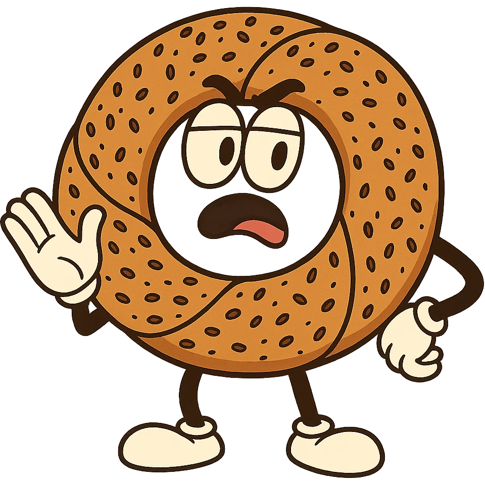 simple sesame simit, cartoon style, ring-shaped, Turkish simit emoji