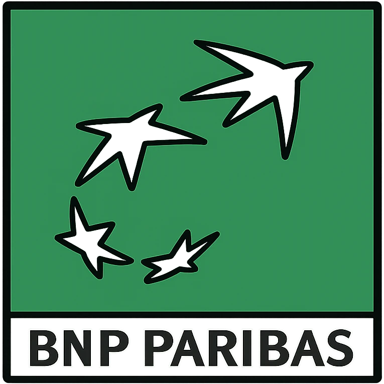 logo BNP Paribas simple corporate green and white modern icon style emoji