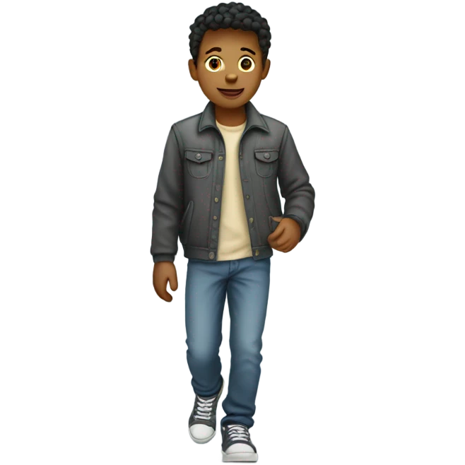 boy in casual attire walking emoji
