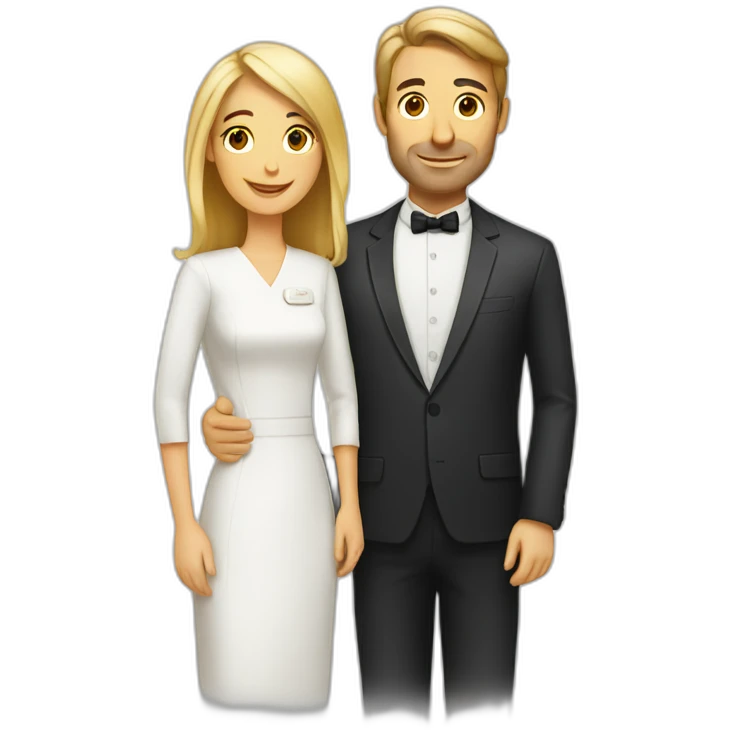 Couple blanc au restaurant emoji