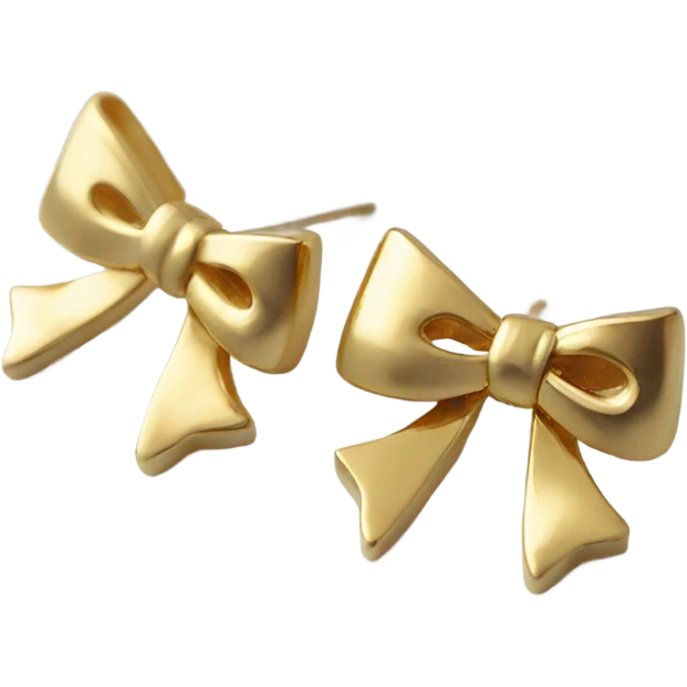 Bow earrings gold emoji