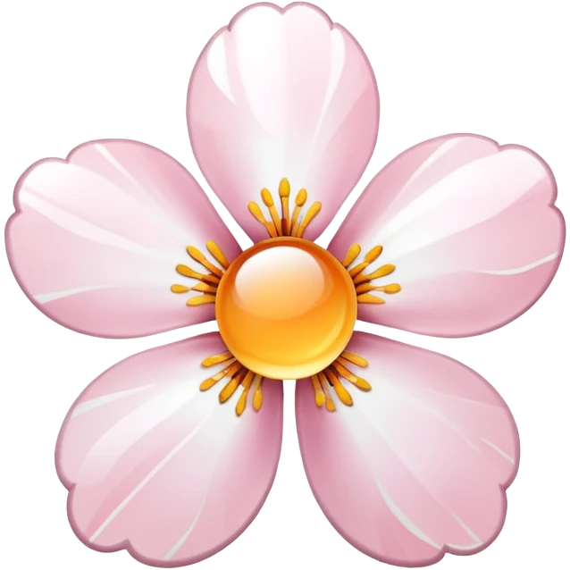 white sakura with a marble center emoji