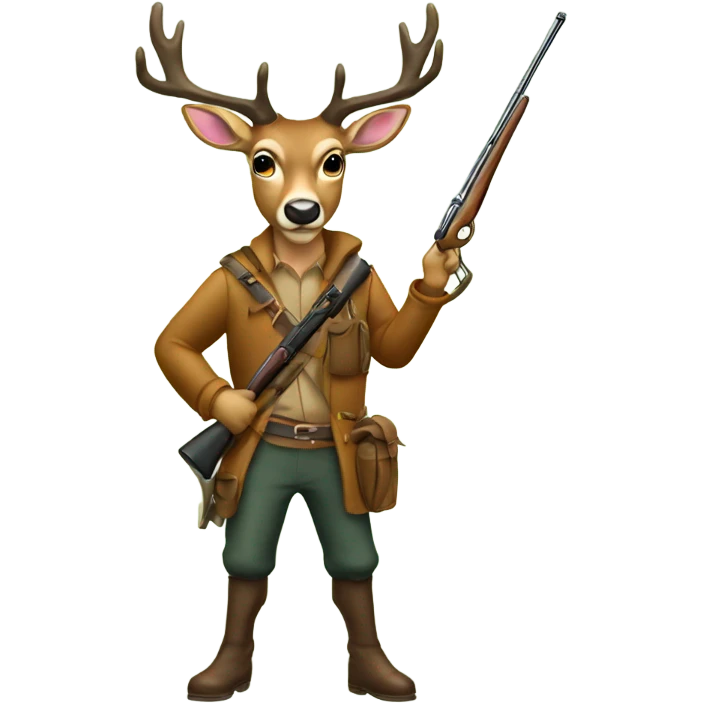 Deer as a hunter with musket emoji