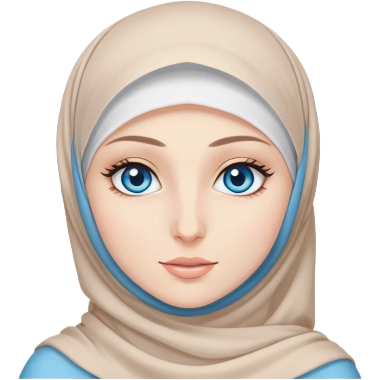 pale hijabi girl with blue eyes and long lashes  emoji