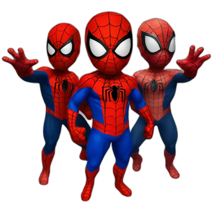 Spiderman points Spiderman trio emoji