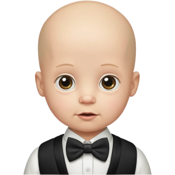 bald baby with bowtie emoji