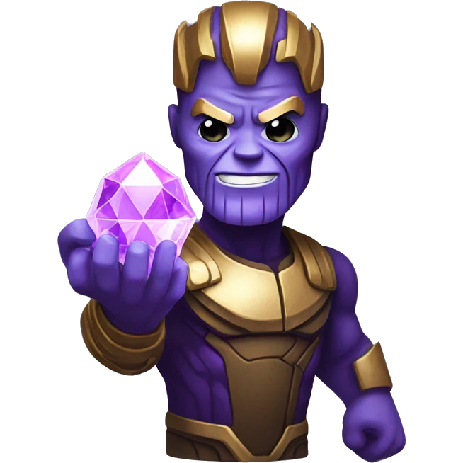 Thanos holding smallglowing purple crystal, iOS emoji style art  emoji