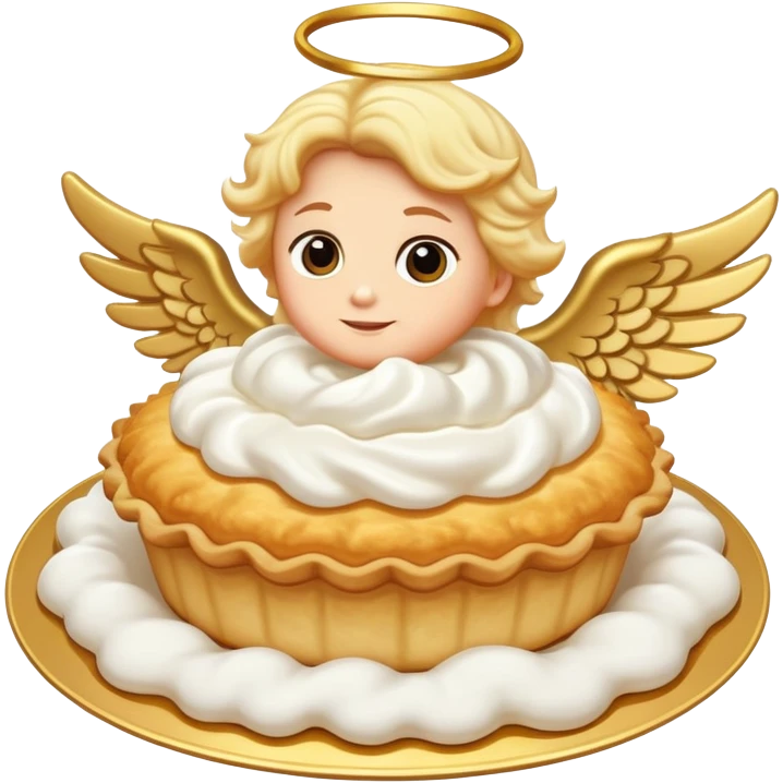 cream pie with angel wing emoji