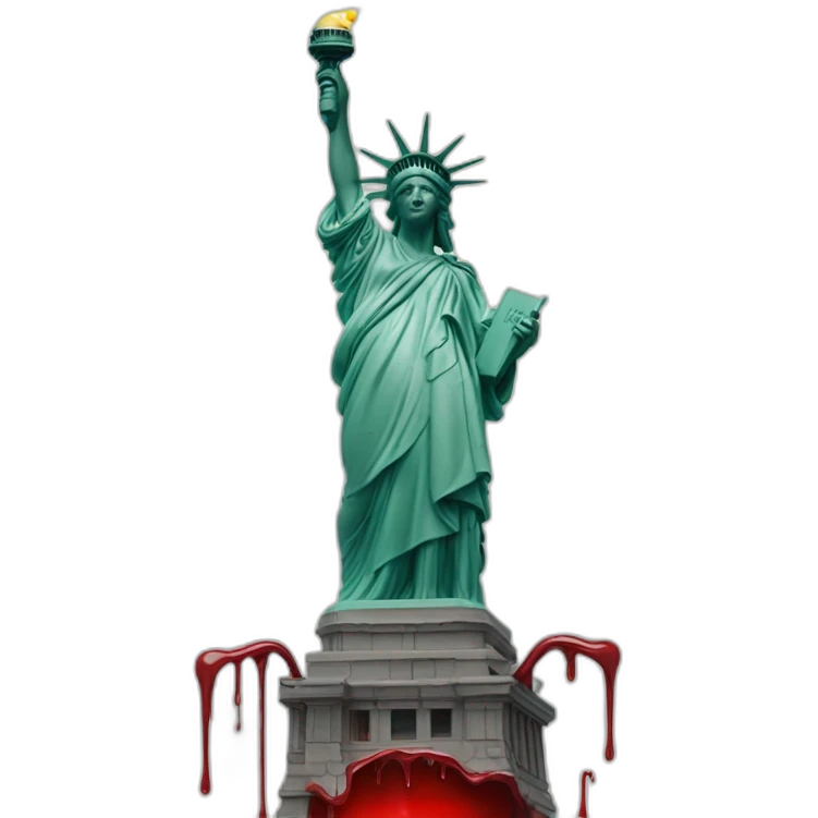 statue of liberty holding a drop of blood emoji