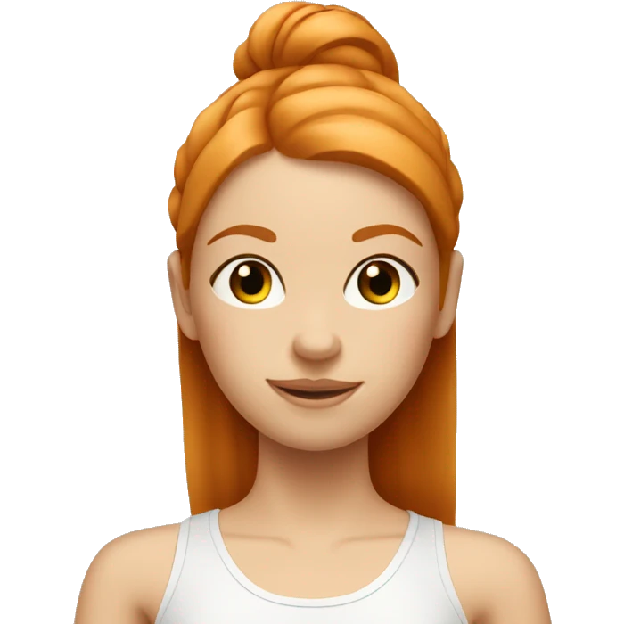 Ginger girl with straight hair at pilates class emoji