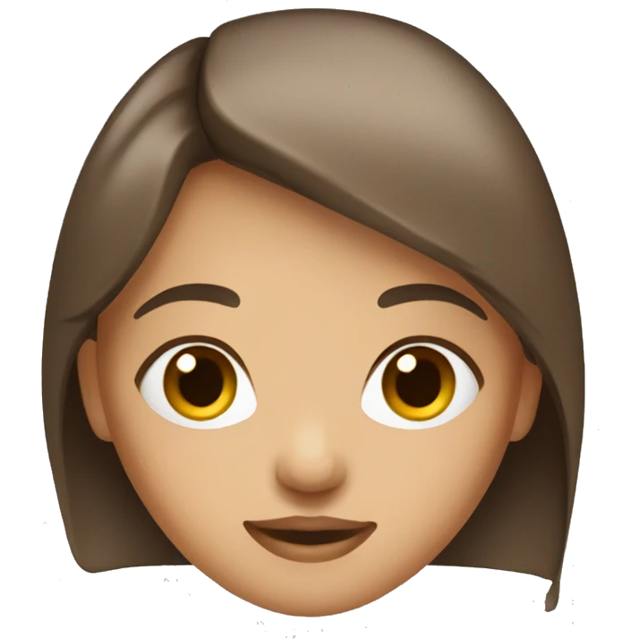 A girl with medium brown hair, brown eyes emoji