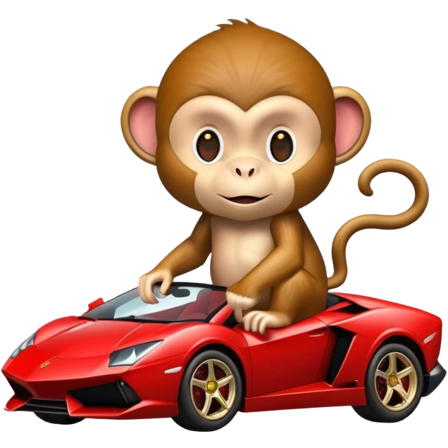 Monkey on Lamborghini  emoji