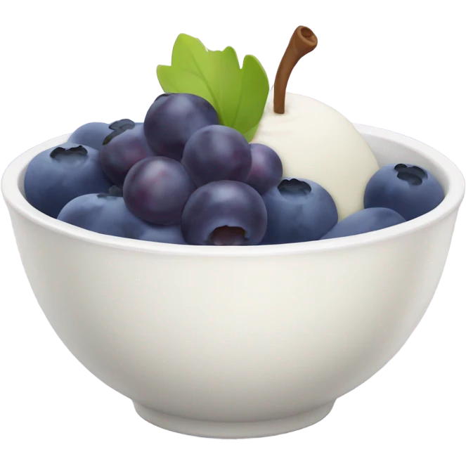 yoghurt bowl with grapes and blueberries emoji