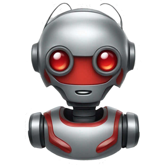 cute head of a robot with red siren emoji