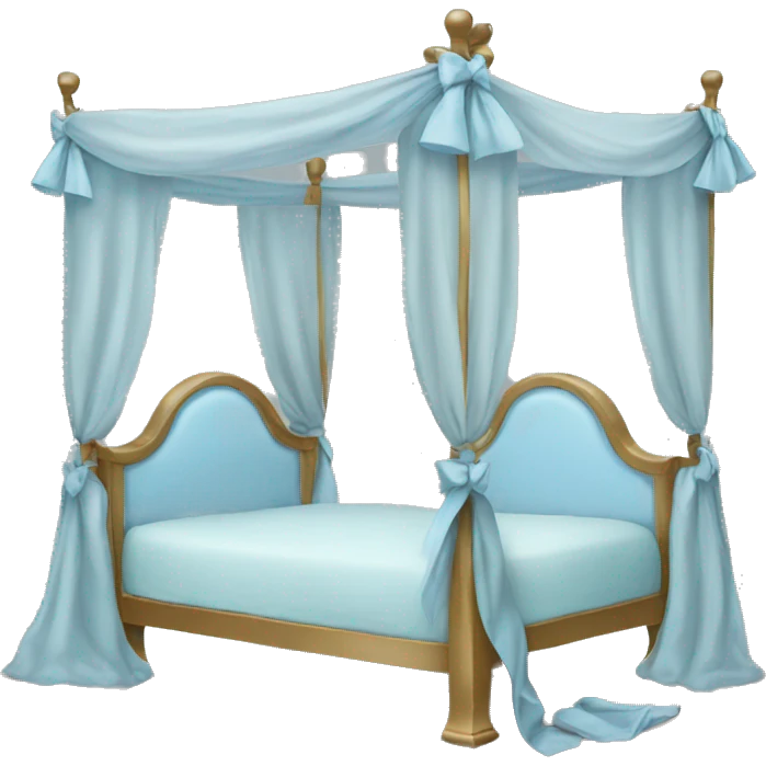 Baby blue canopy bed with bows emoji