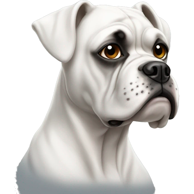 White boxer dog emoji