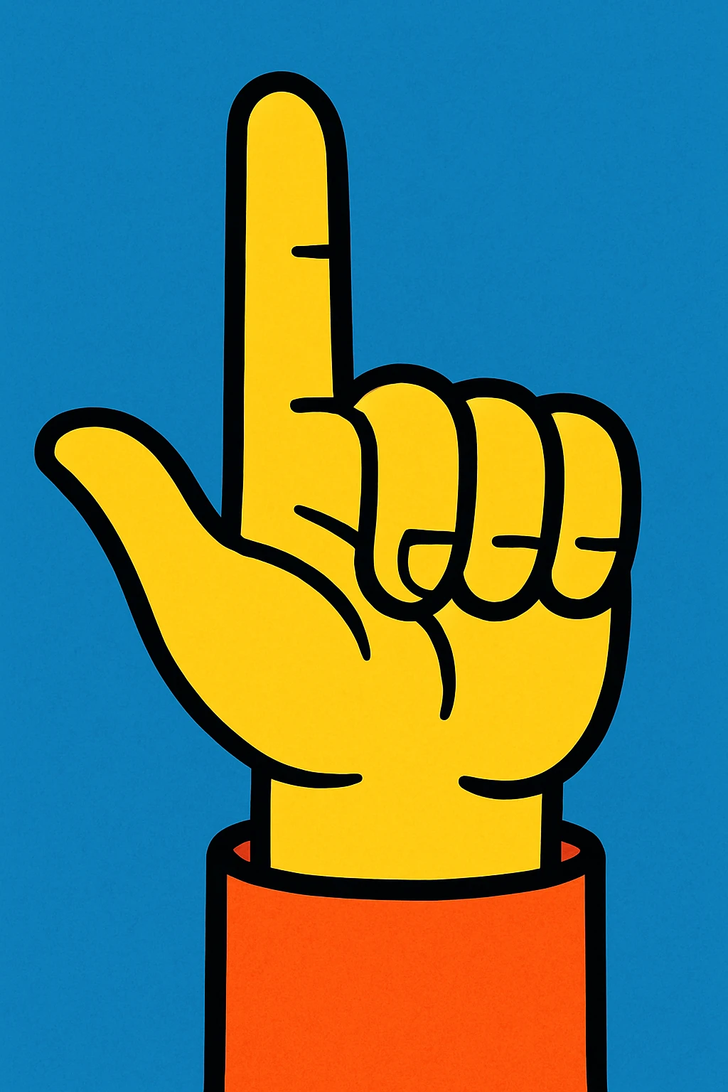 yellow hand making the shape of a letter ‘L’ with its thumb and pointer finger, vibrant toon style emoji