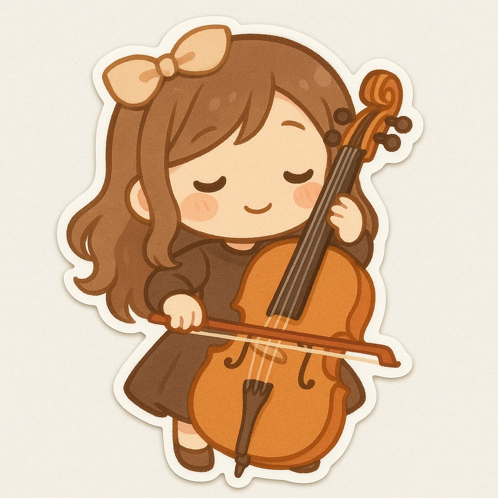 girl playing cello emoji