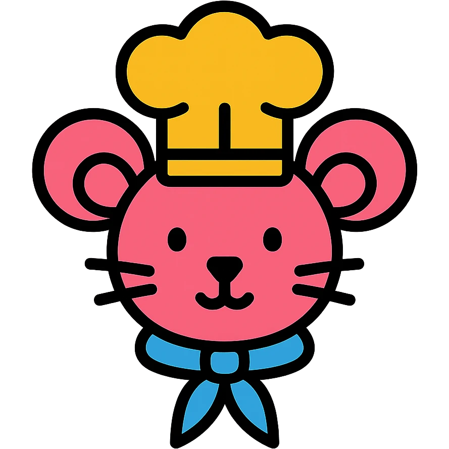 A mouse wearing a cook's hat emoji