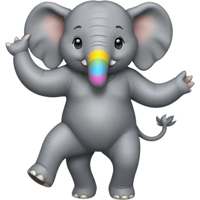 A elephant  dancing  emoji